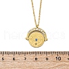304 Stainless Steel Crystal Rhinestone Coin Evil Eye Pendant Necklaces for Women NJEW-U032-04G-5