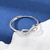Infinite Sterling Silver Cubic Zirconia Adjustable Finger Rings for Women RJEW-B128-05-2