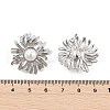 Brass ABS Plastic Imitation Pearl Flower Stud Earrings EJEW-S258-01P-5