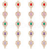 DICOSMETIC 20Pcs 5 Colors Brass Micro Pave Clear Cubic Zirconia Connector Charms KK-DC0002-82-1