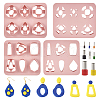  2Pcs 2 Style Trapezoid & Rectangle & Teardrop & Square ABS Plastic Plasticine Tools DIY-TA0005-58-1
