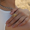 Hollow Out 304 Stainless Steel Cuff Rings FS-WGFDEA9-01-4