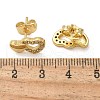 Valentine's Day Heart Brass Micro Pave Clear Cubic Zirconia Stud Earrings EJEW-D305-22G-03-4