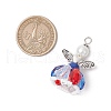 3Pcs 3 Styles Glass Pearl Beads Pendants PALLOY-MZ00619-3