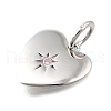 925 Sterling Silver Micro Pave Clear Cubic Zirconia Charms STER-V001-01P-10-2