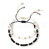 Minimalist Fashion Faceted Glass & Brass Braided Beaded Bracelet Sets for Couples XI4084-1
