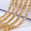 Electroplate Glass Beads Strands X-EGLA-A034-T4mm-B05-1