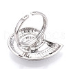 Brass Adjustable Open Cuff Rings for Women RJEW-N051-01A-P-3
