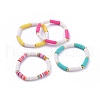Handmade Polymer Clay Heishi Beads Stretch Bracelets BJEW-JB05091-1