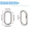 SUNNYCLUE 24Pcs Zinc Alloy Spring Gate Rings PALLOY-SC0004-22-2