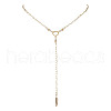 Brass Chain Lariat Necklaces NJEW-JN04920-1