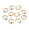 Brass Micro Pave Cubic Zirconia Cuff Earrings EJEW-H109-01A-G-2