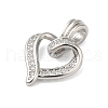 Rack Plating Brass & Clear Cubic Zirconia Pendants KK-S372-26P-2