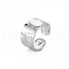 304 Stainless Steel Hammered Cuff Ring RJEW-N038-045P-3