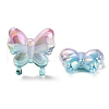 UV Plating Rainbow Iridescent Acrylic Beads OACR-G012-09B-2