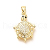 Brass Micro Pave Cubic Zirconia Pendants KK-G519-18G-01-1