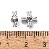 Rack Plating Brass Micro Pave Clear Cubic Zirconia Beads KK-U014-10A-P-2