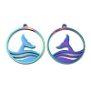 Ion Plating(IP) 304 Stainless Steel Pendants STAS-K020-18RC-1