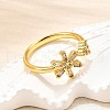 Brass Micro Pave Clear Cubic Zirconia Cuff Rings for Women RJEW-H247-18G-2