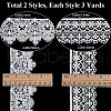 Gorgecraft 6 Yards 2 Styles Polyester Flower Lace Trim Ribbon OCOR-GF0003-36-2