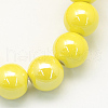 Pearlized Handmade Porcelain Round Beads PORC-S489-10mm-10-1