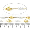 10M Ion Plating(IP) 304 Stainless Steel & ABS Plastic Pearl Bead & Butterfly Glass Link Chains CHS-G035-04G-09-2