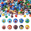 Yilisi 200Pcs 10 Colors Round Millefiori Glass Beads LK-YS0001-01-2