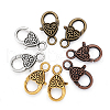 Kissitty Tibetan Style Alloy Heart Lobster Claw Clasps TIBE-KS0001-02-2