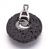 Natural Lava Rock Pendants KK-F751-D15-3