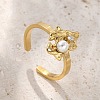 304 Stainless Steel Cubic Zirconia Cuff Rings for Women RJEW-D302-02G-05-4