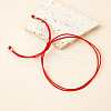 Fashionable Red Fibre Braided Rope Bracelets for Women Men HN7750-1-1