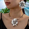 Flower Alloy Pendant Necklaces & Stud Earring Sets for Women FS-WGCE08A-01-2