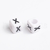 Acrylic Horizontal Hole Letter Beads PL37C9308-X-2