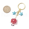 Glass and Synthetic Turquoise Turtle keychains KEYC-MZ00040-03-3