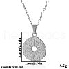 Stainless Steel Textured Disc with Star Pendant Necklaces for Women KF7355-1-1