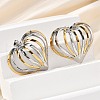 304 Stainless Steel Two Tone Stud Earrings EJEW-D319-01GP-3