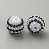 Stripe Pattern Resin Rhinestone Beads RESI-WH0034-20B-2