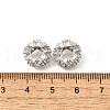 Flower Brass Micro Pave Cubic Zirconia European Beads KK-V008-19P-03-2
