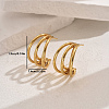 Elegant Stainless Steel Triple C-Shaped Stud Earrings AB3711-2-2