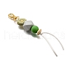 Sunflower Silicone & Natural Wood Beads Pendant Decorations HJEW-JM03080-4