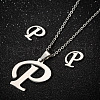 201 Stainless Steel Pendant Necklaces & Stud Earrings Sets WG00841-25-1