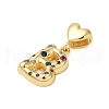 Rack Plating Brass Micro Pave Clear Cubic Zirconia Perdants KK-C067-12G-B-2