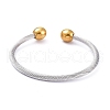 304 Stainless Steel Cuff Bangles BJEW-M284-12GP-1