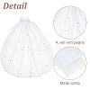 Long Mesh Tulle Bridal Veils with Combs & Plastic Pearl OHAR-WH0025-13-3