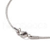 Natural Shell Flat Round Pendant Necklace with Round Snake Chains NJEW-JN04219-3