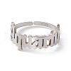 304 Stainless Steel Constellation Open Cuff Ring for Women RJEW-C035-01B-P-2