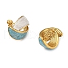 Ion Plating(IP) 304 Stainless Steel Leaf Stud Earrings EJEW-G375-14G-3