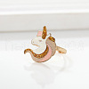 Unicorn Iron Enamel Pendant Necklaces & Bracelets & Rings Sets for Women FS-WG61503-01-3