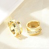 Brass Micro Pave Clear Cubic Zirconia Hoop Earrings EJEW-D311-054G-4
