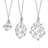 3Pcs 3 Sizes 304 Stainless Steel Macrame Pouch Empty Stone Holder Necklace Making NJEW-JN05238-2